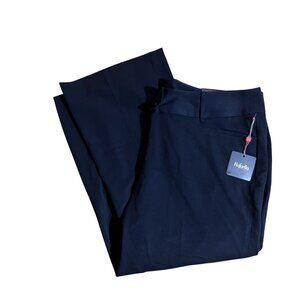 Rafaella Curvy 20WP Womens Navy Pants With Defined Waist NEW
